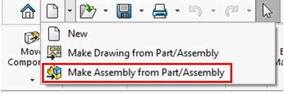 Make assembly from Assembly command in SOLIDWORKS