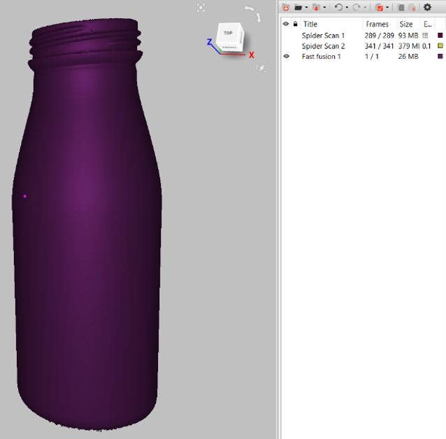 3D扫描瓶的快速融合与涂层