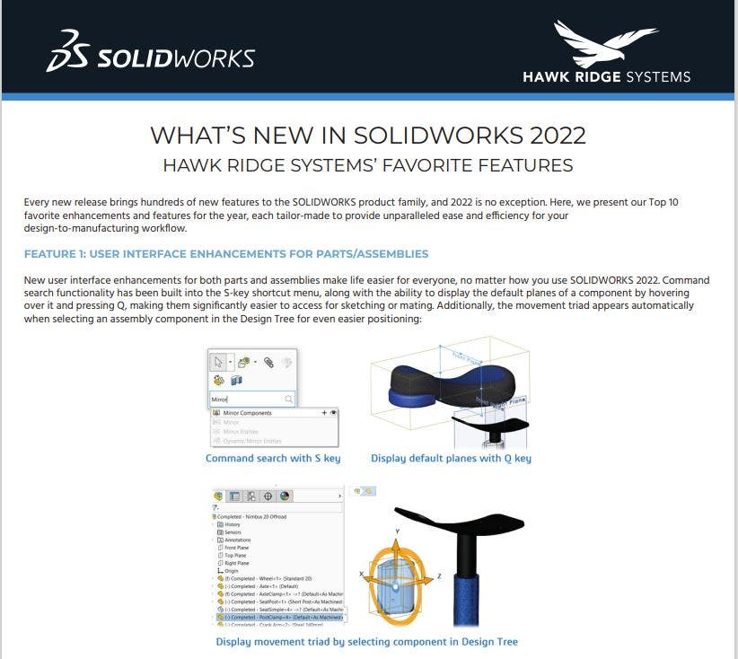 什么是新的SolidWorks 2022前10名功能