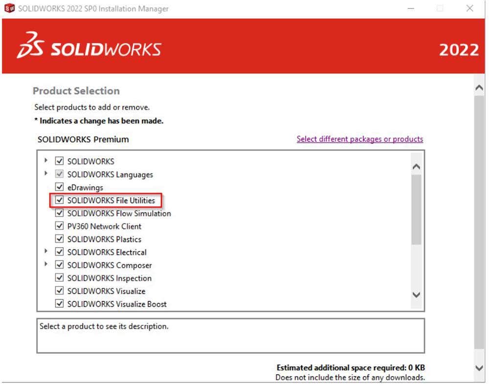 SOLIDWORKS文件实用程序安装菜单
