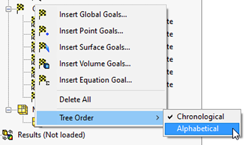 固体工作流程模拟中的项目树排序